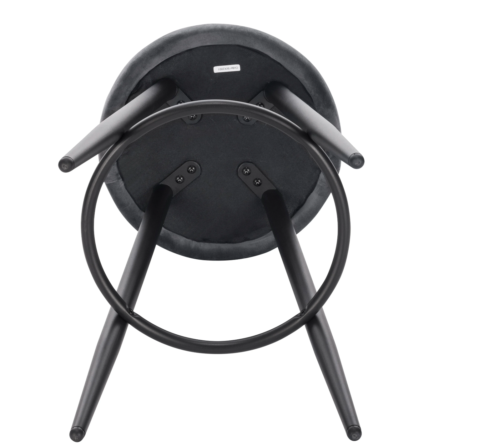 Set van 2 Barkrukken – Fluwelen Zitting met Voetsteun, Modern Design voor Keuken of Bar