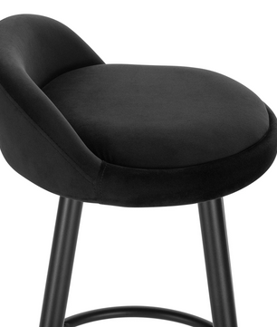 Set van 2 Barkrukken – Fluwelen Zitting met Voetsteun, Modern Design voor Keuken of Bar