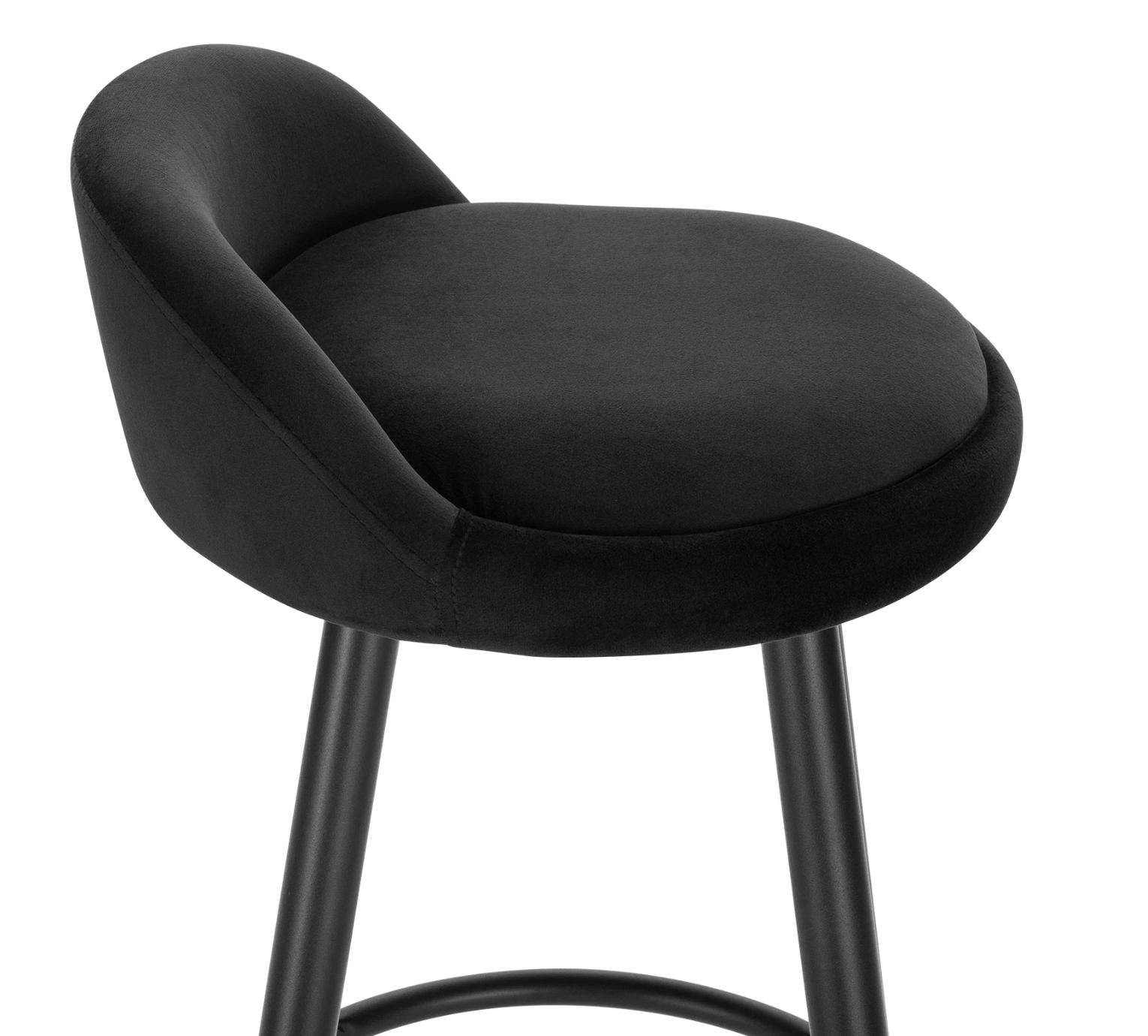 Set van 2 Barkrukken – Fluwelen Zitting met Voetsteun, Modern Design voor Keuken of Bar