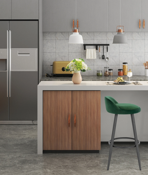 Set van 2 Barkrukken – Fluwelen Zitting met Voetsteun, Modern Design voor Keuken of Bar