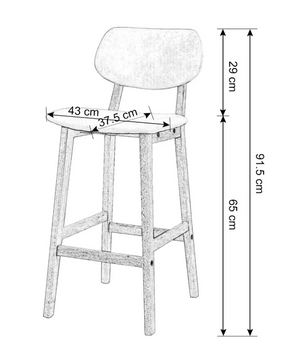 Set van 2 Witte Barkrukken – Kunstleer & Massief Hout, Modern Design voor Keuken of Bar