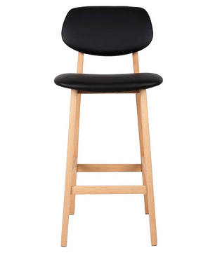 Set van 2 Witte Barkrukken – Kunstleer & Massief Hout, Modern Design voor Keuken of Bar