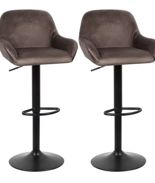 Set van 2 Draaibare Barkrukken – Verstelbaar – Met Rugleuning