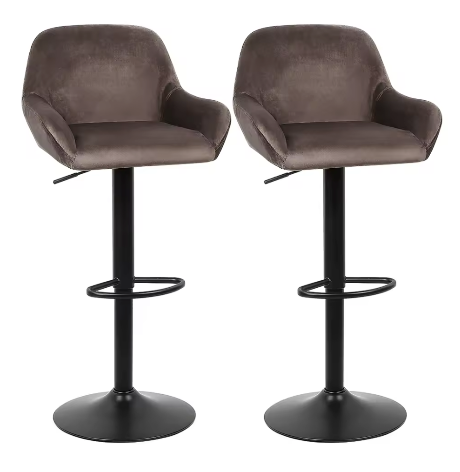 Set van 2 Draaibare Barkrukken – Verstelbaar – Met Rugleuning