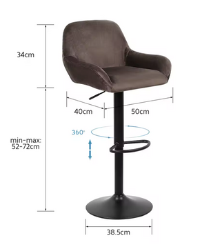 Set van 2 Draaibare Barkrukken – Verstelbaar – Met Rugleuning