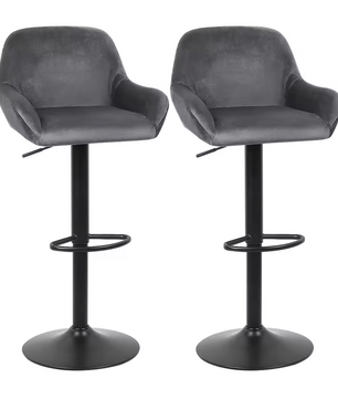 Set van 2 Draaibare Barkrukken – Verstelbaar – Met Rugleuning