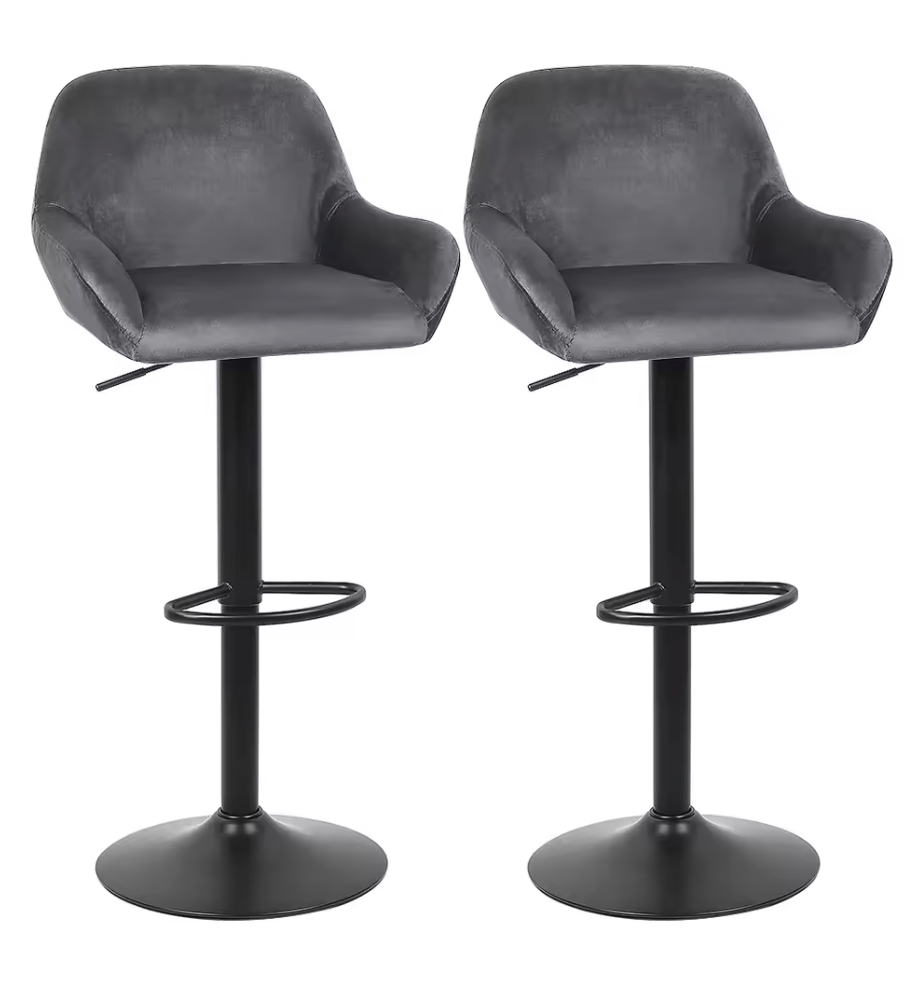 Set van 2 Draaibare Barkrukken – Verstelbaar – Met Rugleuning