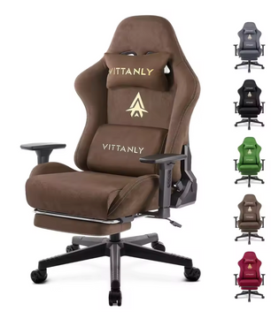 Ergonomische Gamingstoel – Suède Look – Met Lendensteun – Verstelbaar