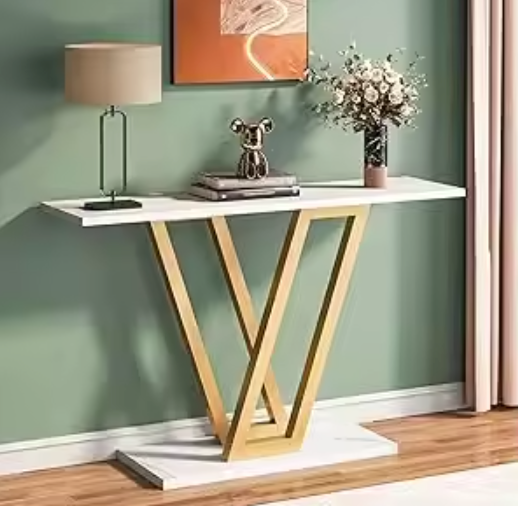 Industriële haltafel 110 cm – smal met V-frame & opbergruimte