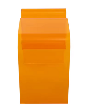 Transparante Acryl Bijzettafel – M-Vormig & Oranje Design