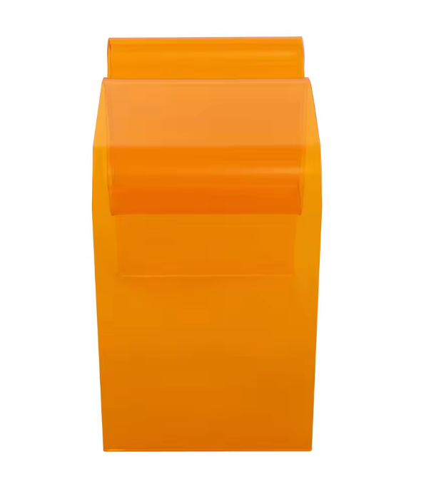 Transparante Acryl Bijzettafel – M-Vormig & Oranje Design