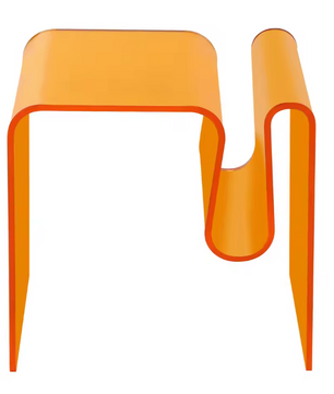 Transparante Acryl Bijzettafel – M-Vormig & Oranje Design
