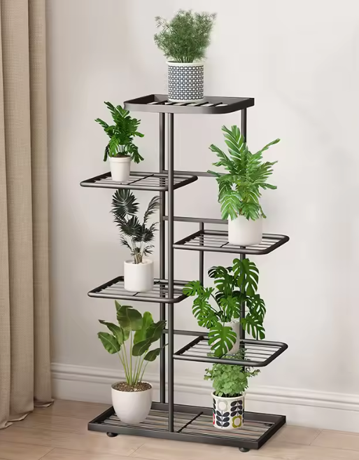 Plantenrek met 6/7/8 Lagen – Metalen Plantenstandaard voor Binnen & Buiten