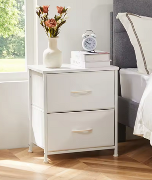 Nachtkastje met 2 Stoffen Laden – Compact & Multifunctioneel