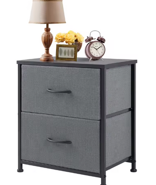 Nachtkastje met 2 Stoffen Laden – Compact & Multifunctioneel