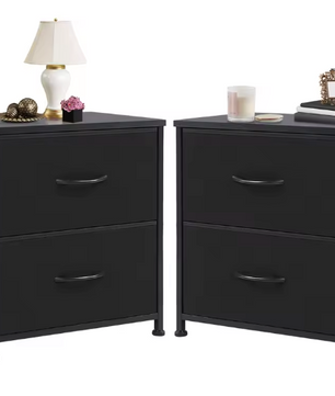 Nachtkastje met 2 Stoffen Laden – Compact & Multifunctioneel