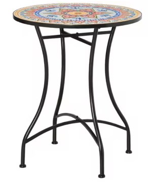 Ronde mozaïek bistrotafel 60 cm keramiek en metaal