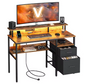 Computertafel met LED, Lades & Stopcontacten – 120 cm Breed