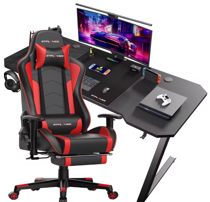 Gamingbureau en Gamestoel Set – Ergonomisch, Verstelbaar en Stijlvol