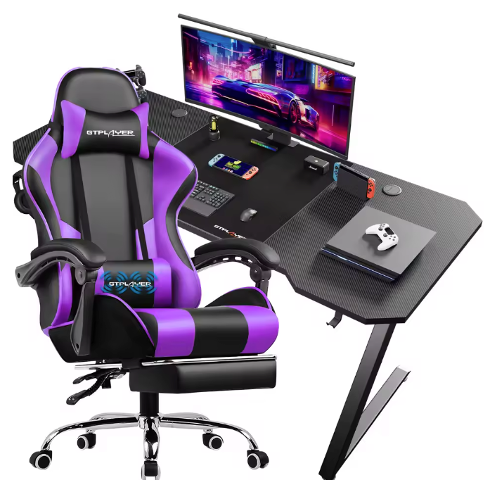 Gamingbureau en Gamestoel Set – Ergonomisch, Verstelbaar en Stijlvol