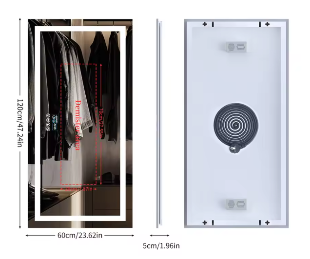 XXL LED Badkamerspiegel – Bluetooth, Anti-Condens & Display