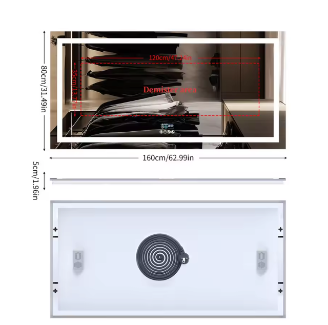 XXL LED Badkamerspiegel – Bluetooth, Anti-Condens & Display