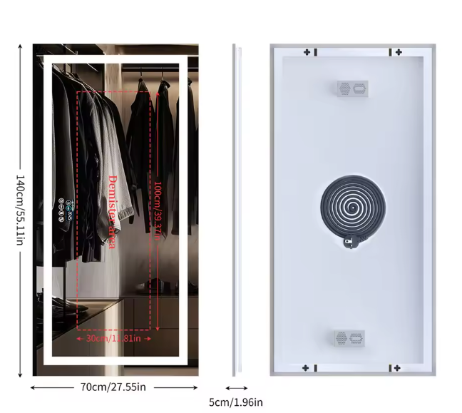 XXL LED Badkamerspiegel – Bluetooth, Anti-Condens & Display