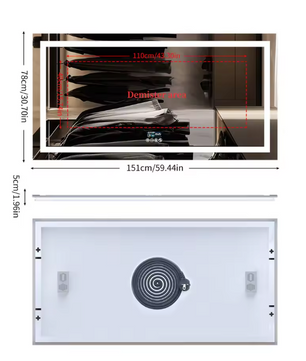 XXL LED Badkamerspiegel – Bluetooth, Anti-Condens & Display