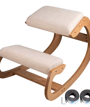 Ergonomische Knielstoel van Hout – Schommelend – Met Dik Kussen