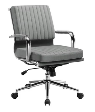 Ergonomische Bureaustoel Wit of Grijs (Teddy) – In Hoogte Verstelbaar – Met Schommelfunctie