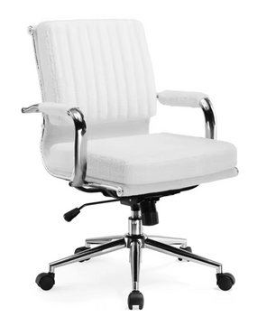 Ergonomische Bureaustoel Wit of Grijs (Teddy) – In Hoogte Verstelbaar – Met Schommelfunctie