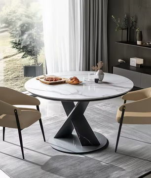 Set van 2 Luxe Eetkamerstoelen – Microvezel Leer – Gewatteerde Zitting