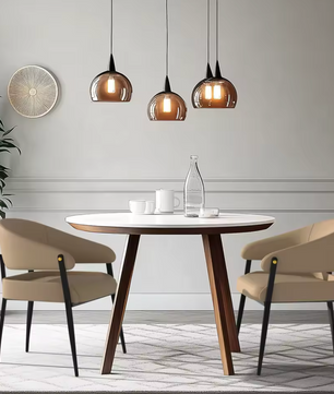 Set van 2 Luxe Eetkamerstoelen – Microvezel Leer – Gewatteerde Zitting