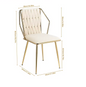 Set van 2 Fluwelen Eetkamerstoelen – Verguld Frame – Metalen Poten