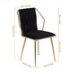 Set van 2 Fluwelen Eetkamerstoelen – Verguld Frame – Metalen Poten
