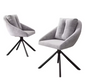 Grijze Fluwelen Draaistoel – Ergonomisch & Stijlvol Comfort (Set van 2)