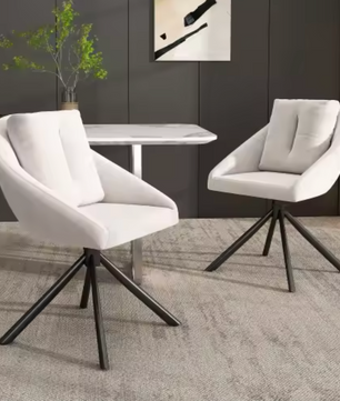 Grijze Fluwelen Draaistoel – Ergonomisch & Stijlvol Comfort (Set van 2)