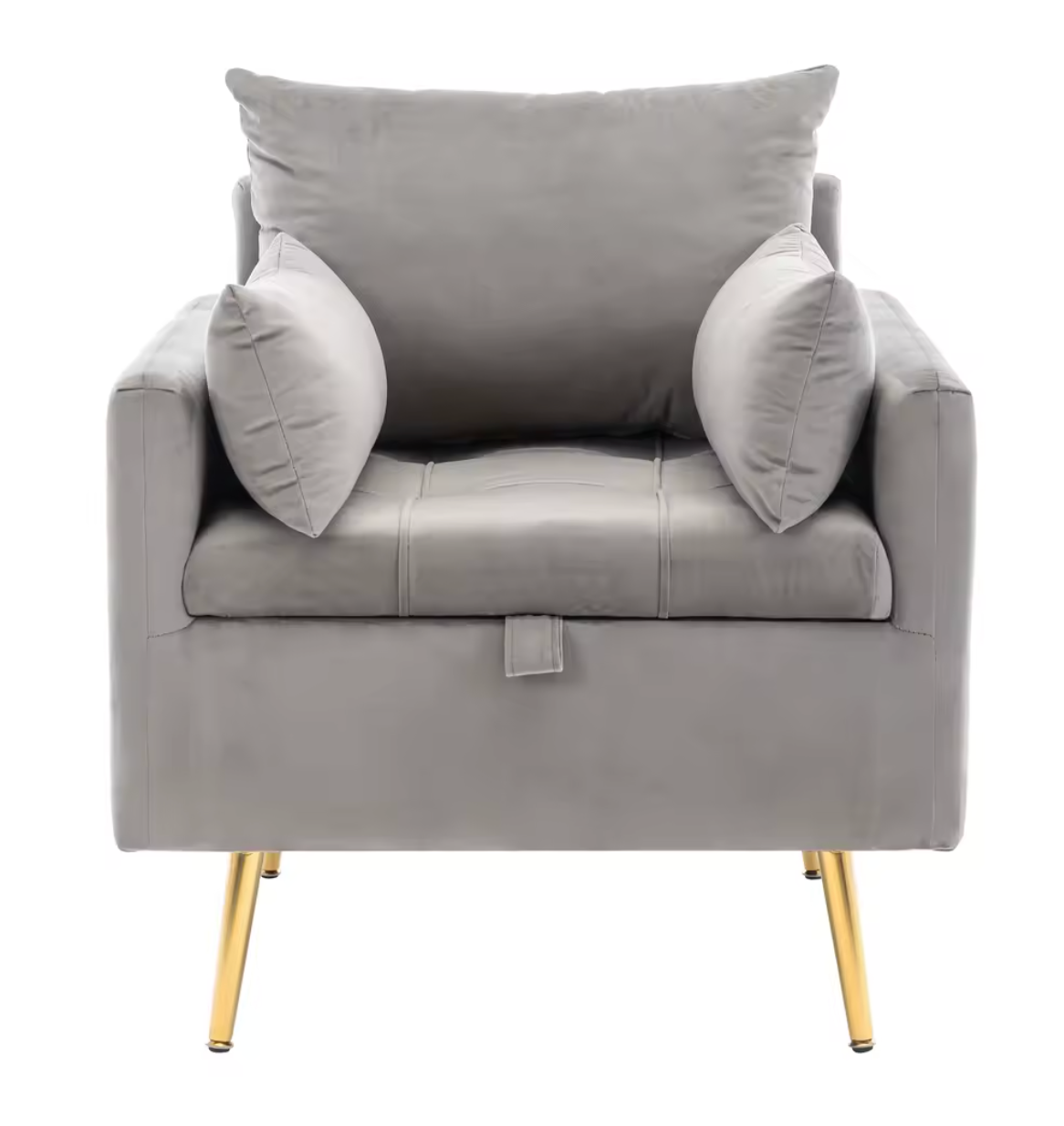Fluwelen Fauteuil met Opbergruimte – Gouden Poten & Kussenset