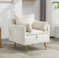 Fluwelen Fauteuil met Opbergruimte – Gouden Poten & Kussenset