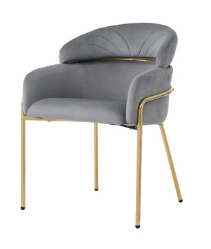 Luxe Fluwelen Eetkamerstoel – Gouden Poten – Getufte Rug