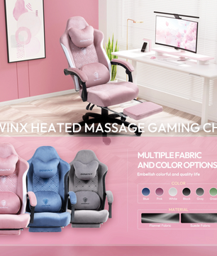 Gaming Bureaustoel met Massage, Verwarming & Voetsteun