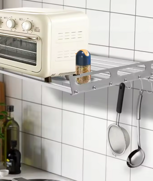 Wandrek Magnetron & Oven – RVS Plank met 12 Haken, 60 cm