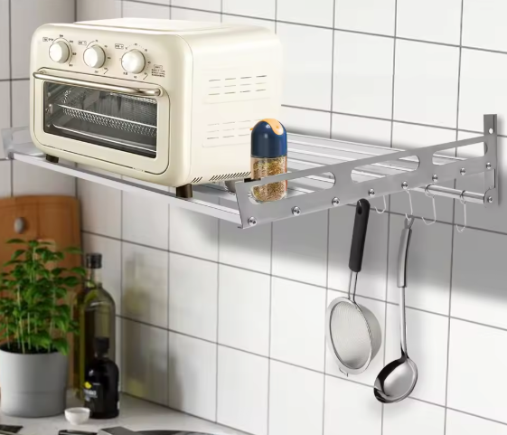 Wandrek Magnetron & Oven – RVS Plank met 12 Haken, 60 cm