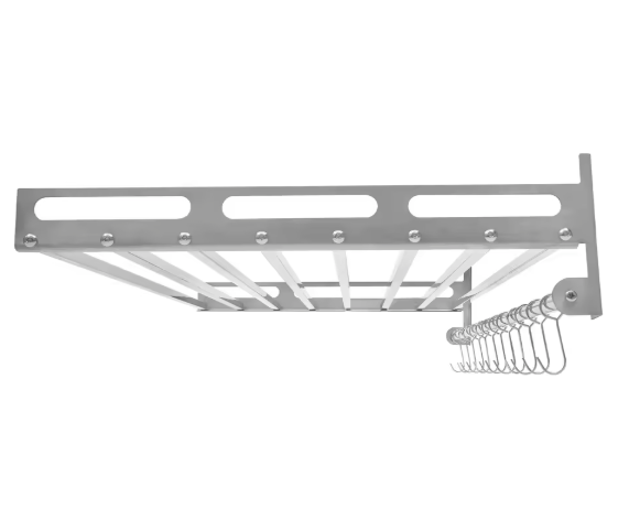 Wandrek Magnetron & Oven – RVS Plank met 12 Haken, 60 cm