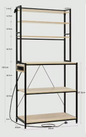 Keukenrek met 6 Planken en Stopcontact – 60×39,5×167 cm