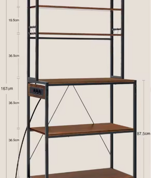 Keukenrek met 6 Planken en Stopcontact – 60×39,5×167 cm