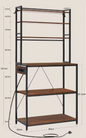 Keukenrek met 6 Planken en Stopcontact – 60×39,5×167 cm