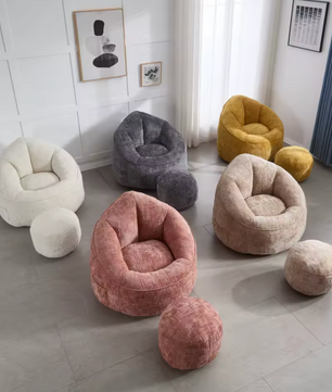 Zitzak Fauteuil met Voetsteun – Comfortabel & Gestoffeerd Design