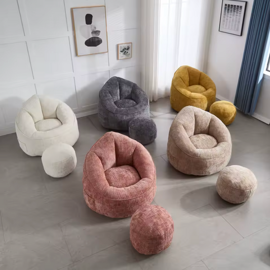 Zitzak Fauteuil met Voetsteun – Comfortabel & Gestoffeerd Design