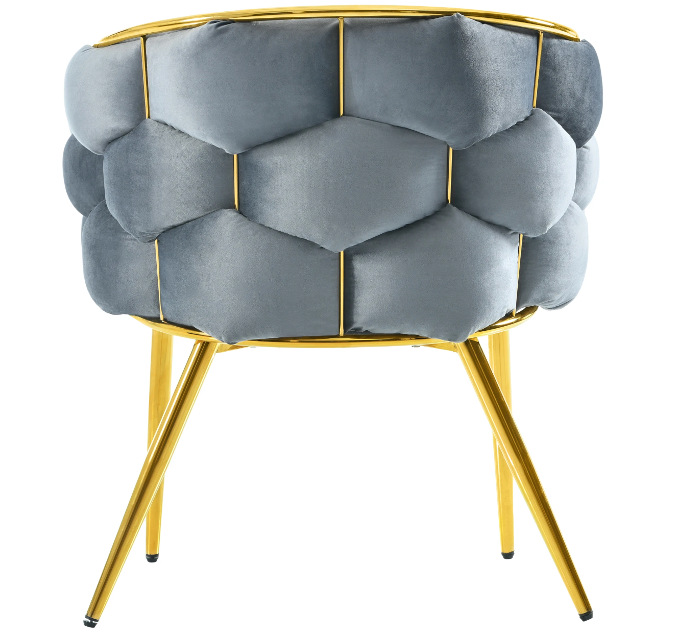 Luxe Fluwelen Eetkamerstoel Grijs/Groen/Beige – Gouden Poten & Ergonomisch Comfort
